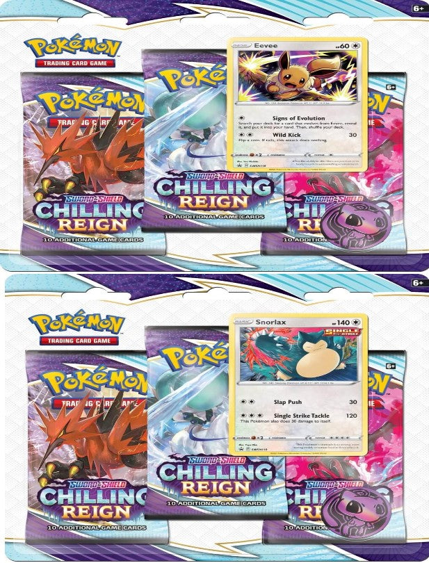 POKÉMON TCG Sword and Shield - Chilling Reign Three Booster Blister X2